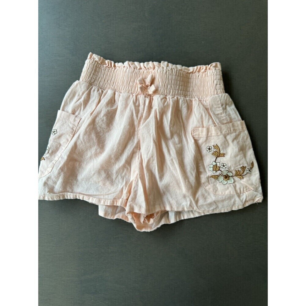 Janie And Jack Toddler Girl Shorts pull-on waist-band Size 2T embroidered blush